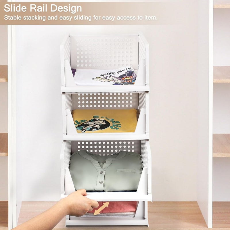 Leaffybezz Clothes Organizer for WardrobeWardrobe Organiser for ClothesCupboard Organizer for ClothesFoldable Stackable Closet Organizer Drawer Organizer Almirah Space Organizer 1 Layer - Image 5