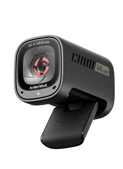 AnkerWork C310 4K Webcam for PC, 12 Megapixel, AI Auto Focus, AI Framing, AI Noise Canceling Mic, Built-In Privacy Cover, Adjustable FOV, 1080p@60FPS HDR, USB Webcam for Video Calls and Livestreams