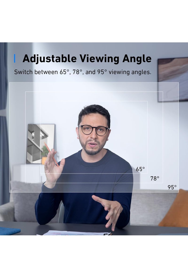 AnkerWork C310 4K Webcam for PC, 12 Megapixel, AI Auto Focus, AI Framing, AI Noise Canceling Mic, Built-In Privacy Cover, Adjustable FOV, 1080p@60FPS HDR, USB Webcam for Video Calls and Livestreams