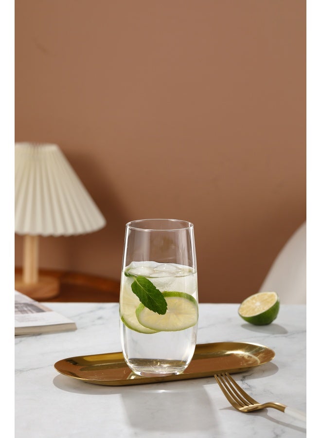 Crystal Beer Tumbler & Long Drink Cocktail Glass Set - 14.2-Ounce Barware Tumblers, Lead-Free & Dishwasher Safe, Elegant Solid Design, Glasses for Home and Entertaining  - Image 2