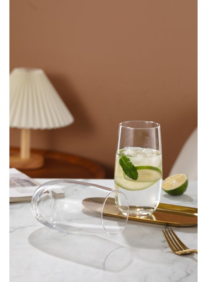 Crystal Beer Tumbler & Long Drink Cocktail Glass Set - 14.2-Ounce Barware Tumblers, Lead-Free & Dishwasher Safe, Elegant Solid Design, Glasses for Home and Entertaining  - Image 4