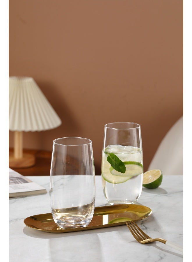 Crystal Beer Tumbler & Long Drink Cocktail Glass Set - 14.2-Ounce Barware Tumblers, Lead-Free & Dishwasher Safe, Elegant Solid Design, Glasses for Home and Entertaining  - Image 3