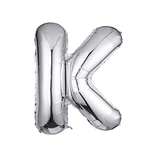 JUST PARTY Silver Letters Alphabets Foil Balloons for Birthday/Anniversary/Bachelorette/Wedding/Farewell & Other Ocassions, Make Your Own Custom Phrase - Image 1