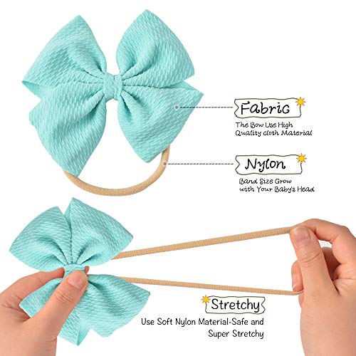 Prohouse 30 PCS Big Bows Baby Nylon Headbands Hairbands Hair Bows Elastics for Baby Girls Newborn Infant Toddler Child Hair Accessories - Image 2