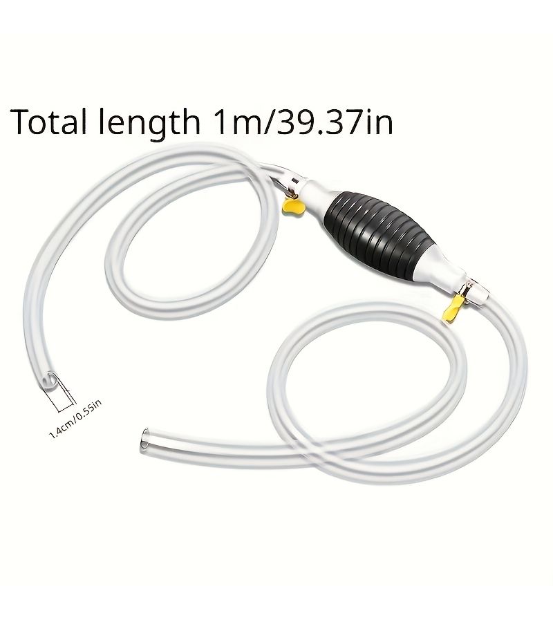 مضخة قش متعددة الوظائف بطول 39.37 بوصة مع خرطوم PVC لنقل الغاز والزيوت والوقود مع مشابك - Image 4