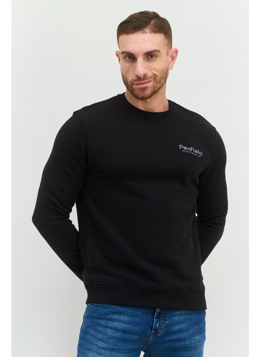 Penfield - Men Crew Neck Long Sleeve Printed Sweatshirt, Black - Image 1
