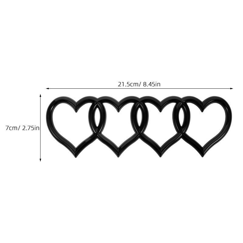 Black Heart Car Trunk Sticker Decal 3D Love Emblem Replacement Automotive Exterior Decoration - Image 3