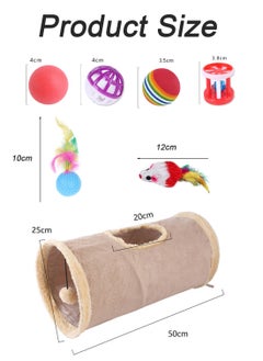 Kidle 22 Pcs Pet Cat Toy Set Cat Channel Fun Stick Plush Mouse Combination Toy Indoor Interactive Toys Kitten Toys Cat Toys Kitten Toys Cats Interactive Toys Set for Indoor Cats  - Image 2