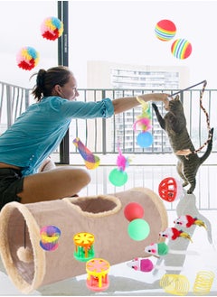 Kidle 22 Pcs Pet Cat Toy Set Cat Channel Fun Stick Plush Mouse Combination Toy Indoor Interactive Toys Kitten Toys Cat Toys Kitten Toys Cats Interactive Toys Set for Indoor Cats  - Image 5