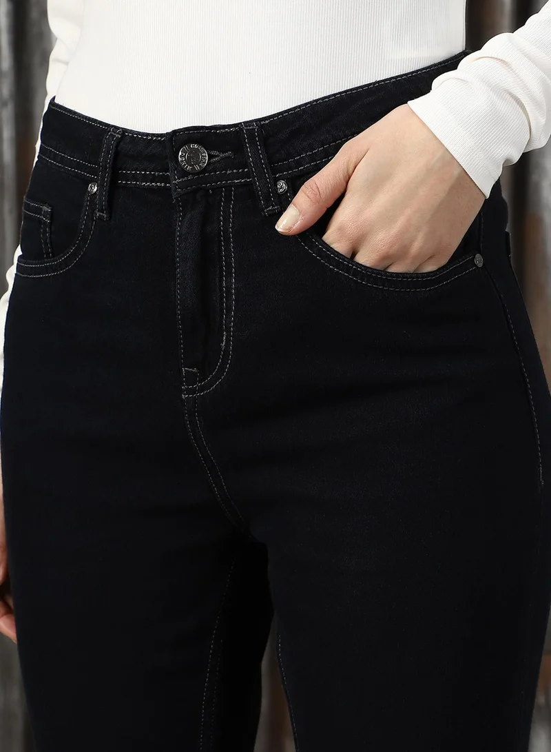 HIGH STAR Women's Grey Cotton Blend Solid Jeans
