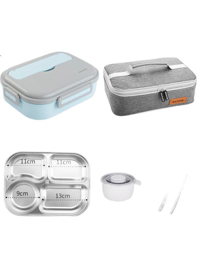 MAX COOK Meichun (Maxcook) 316L Stainless Steel Lunch Box, Microwave-Safe 4-Compartment Insulated Student Lunch Box With Utensils And Bag Mcft5890 - Image 1