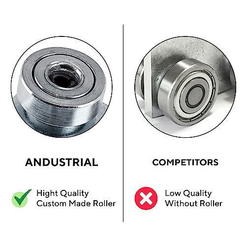 ANDUSTRIAL - 4 Bearing Trolley Assembly Roller - Silver Finish: Electro-Galvanized Zinc - Fits 1-5/8" Wide and All Taller Strut Channels - Design Load: 600 Lbs - 1 Pc - Image 5