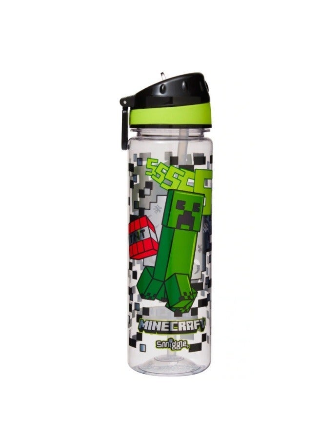 general 650ML minecraft straw water bottle Food contact grade material Large capacity leak-proof portable children's water bottle - Image 1