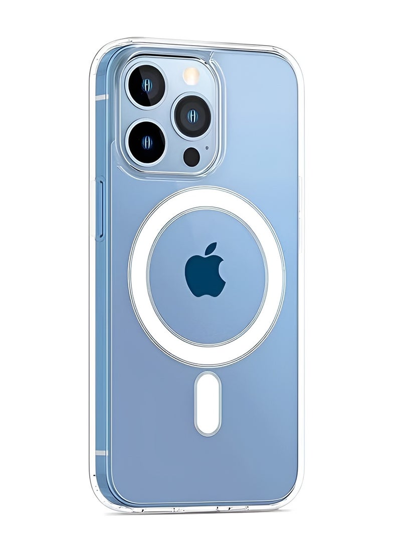 BORTONY iPhone 13 Pro Magsafe Case Support Wireless Charging Transparent Cover Hard Acrylic Back Soft Edges Shockproof Protective Cover For Apple iPhone 13 Pro 6.1 inch - Image 1