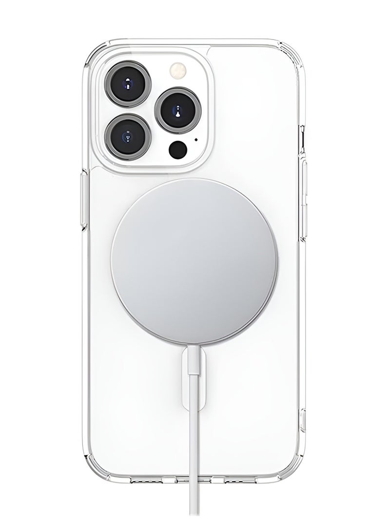 BORTONY iPhone 13 Pro Magsafe Case Support Wireless Charging Transparent Cover Hard Acrylic Back Soft Edges Shockproof Protective Cover For Apple iPhone 13 Pro 6.1 inch - Image 4