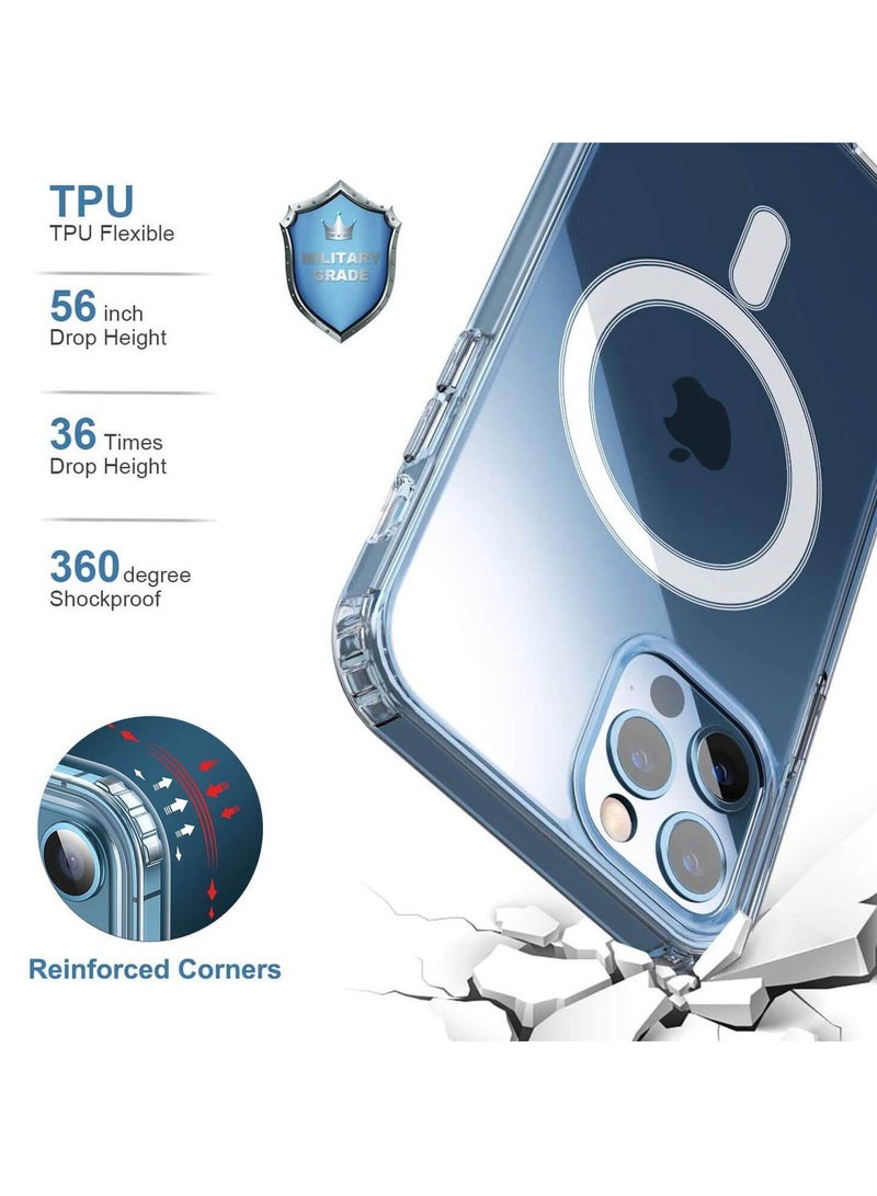 BORTONY iPhone 13 Pro Magsafe Case Support Wireless Charging Transparent Cover Hard Acrylic Back Soft Edges Shockproof Protective Cover For Apple iPhone 13 Pro 6.1 inch - Image 5