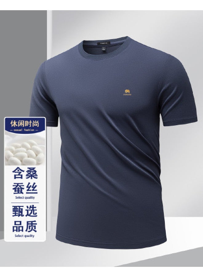 Fomoce summer Solid Color Trendy Men's Breathable Short-sleeve T-shirt - Image 1