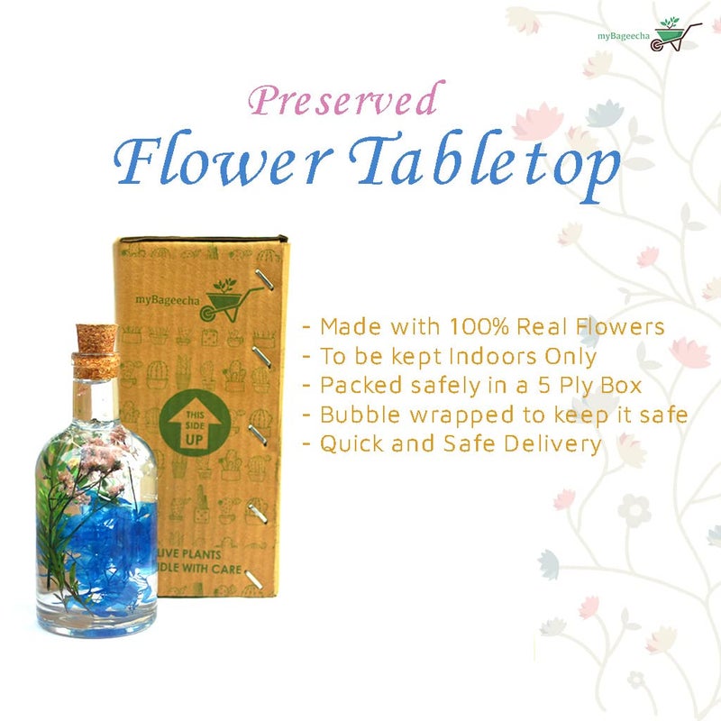 myBageecha - Enchanting Fresco Preserved Tabletop Natural Long Lasting Flower Indoor Home Decor Ecofriendly Sustainable Gift Glass 17.5cm x 7cm - Image 4