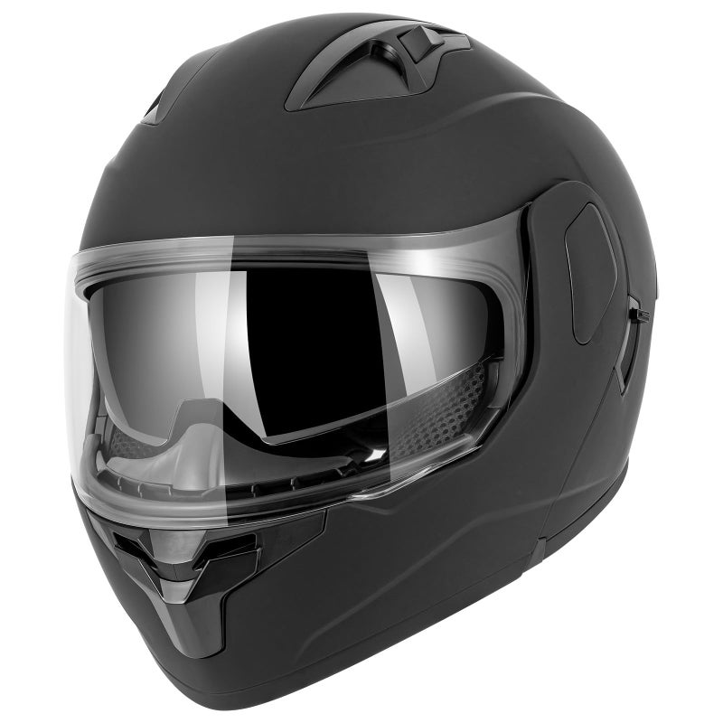 SPARK Adult Modular Motorcycle Helmet Dot Certified Flip-Up Dual Visor Full Face Helmets for Men & Women Moto ATV UTV Snowmobile ADV Four Wheeler Street Bike (Black, Large) - Image 2