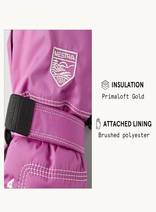 Hestra Mittens for Baby: Kids Zip Long Mitten with Primaloft Insulation, Cerise, 4 - Image 5