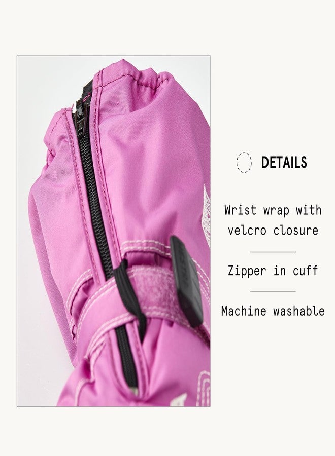 Hestra Mittens for Baby: Kids Zip Long Mitten with Primaloft Insulation, Cerise, 4 - Image 4