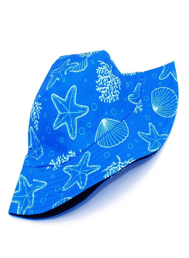 Ptduabenlu Bucket Hat for Women Men Beach Sun Hat Fishing Hat Double Side Wear Reversible Fisherman Hat Blue - Image 3