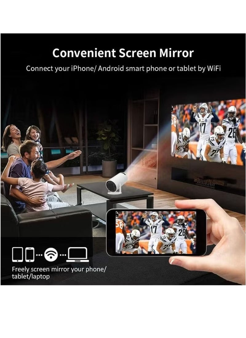 Mini Portable Projector 5G Wifi 6 BT 5.0 Android 11, Projector 4K 1080P Full HD Support 8000 Lumens, Horizontal Keystone Correction Auto Led Projector, 180°Rotating Projector for Telephone