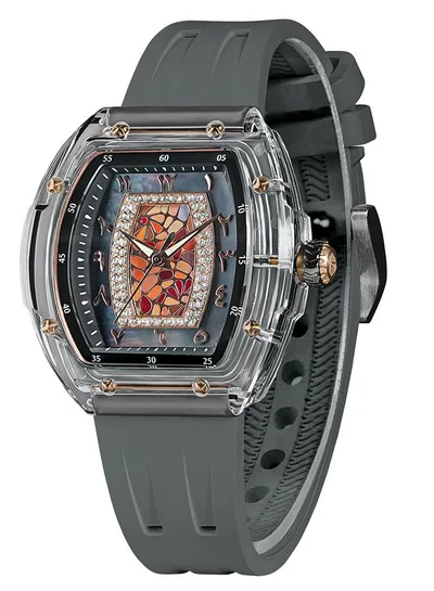 TSAR BOMBA Nucleus Femme Series 35mm Women's Watch with Grey Premium Rubber Strap