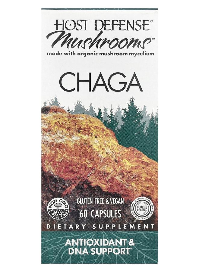 Host Defense Mushrooms™ Chaga 60 Capsules (0.5 g per Capsule) - Image 1