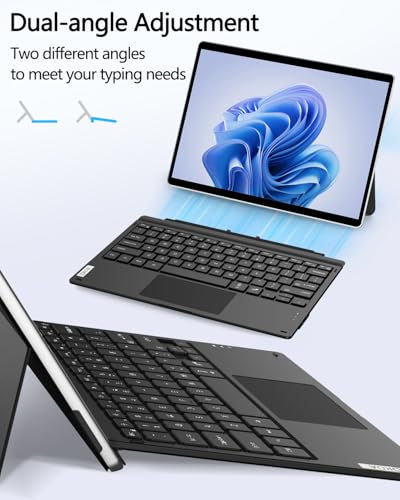 ORDA Surface Pro Keyboard for Pro 7+/7/6/5/4/3 Type Cover Surface Pro 12.3 inch Keyboard Wireless Bluetooth,Ultra-Slim,Multi-Gestures Trackpad,7-Color Backlit - Image 4