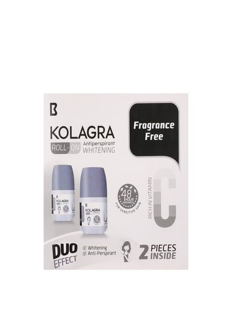 KOLAGRA Whitening Roll on 2*1 Promo Pack 1+1 Fragrance Free - Image 2