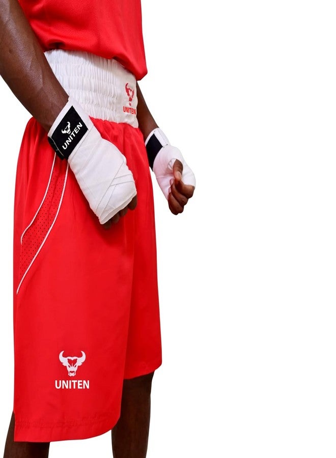 UNITEN Men Boxing Set |Tank Top and Shorts | Boxing Clothes | Boxing Vest & Shorts Set (Red, L) - Image 4