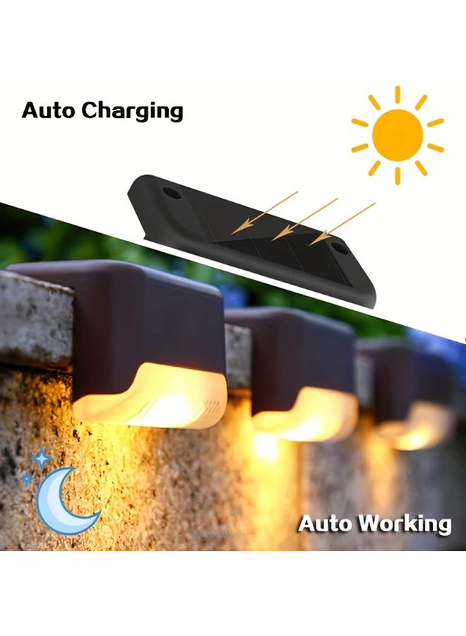 12 Pieces Solar Outdoor Lights Set White Shell Warm Light For Garden Courtyard - Image 5