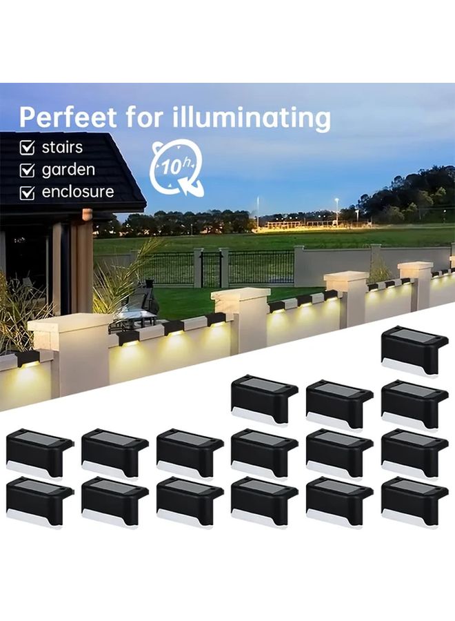 12 Pieces Solar Outdoor Lights Set White Shell Warm Light For Garden Courtyard - Image 3