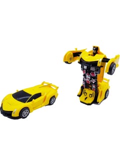 Can Oyuncak Can Automatic Robot Transforming Car Yellow 