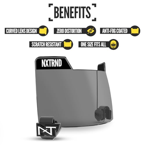 NXT NXTRND Nxtrnd VZR3 Football Visor, Curved Lens Technology, Fits Adult & Youth Football Helmets (Clear Black) - Image 3