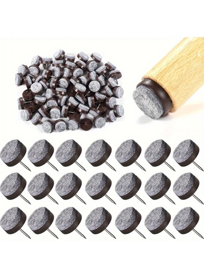 38 White Felt Furniture Leg Protectors with Nails Heavy Duty No Scratch Pads - Image 1
