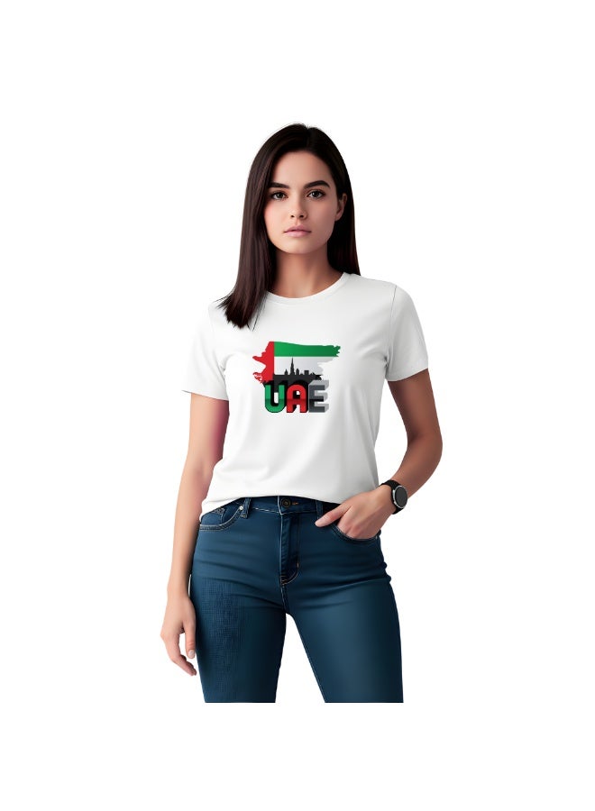 UAE Celebration T-Shirt For Women-Printed Design Short Sleeve Top Tee For Celebrations Day,School Events,&Holidays-Comfortable And Stylish T-Shirt - Image 1