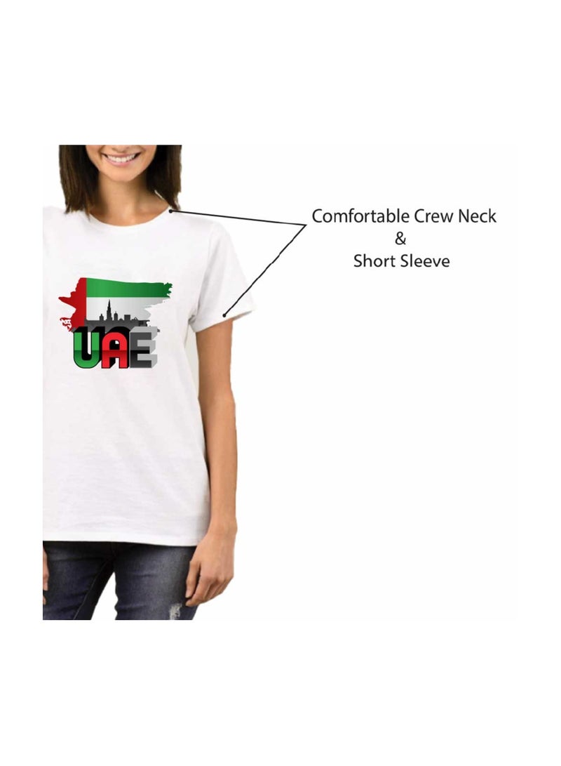 UAE Celebration T-Shirt For Women-Printed Design Short Sleeve Top Tee For Celebrations Day,School Events,&Holidays-Comfortable And Stylish T-Shirt  - Image 5