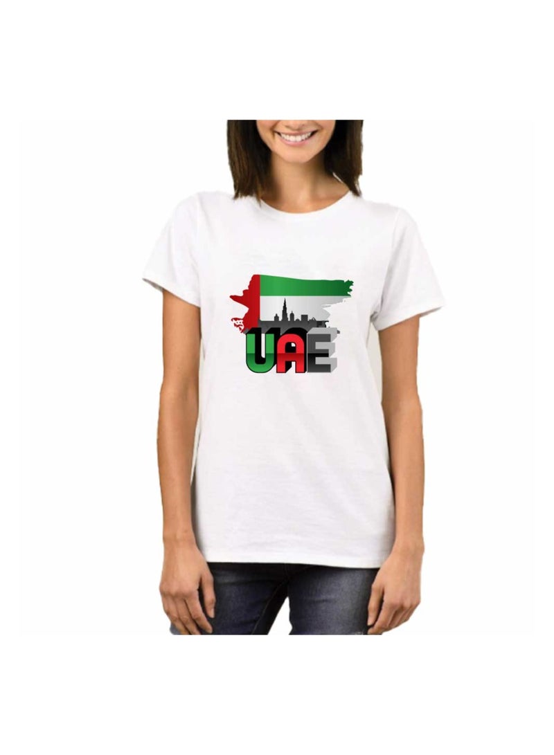 UAE Celebration T-Shirt For Women-Printed Design Short Sleeve Top Tee For Celebrations Day,School Events,&Holidays-Comfortable And Stylish T-Shirt  - Image 1