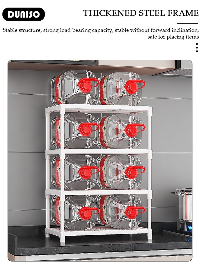 DUNISO 4-Tier Storage Rack, Shelving Units, Storage Shelves,Space Saving Microwave Oven Stand Holder Multifunctional Shelf Storage Organizer for Kitchen, Living room, Bedroom, Office, Balcony Black - Image 5