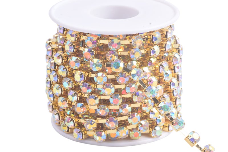 Kaoyoo 5 Yards 6Mm Crystal Rhinestone Close Chain Trim For Sewing Crafts Diy Decoration - Image 1