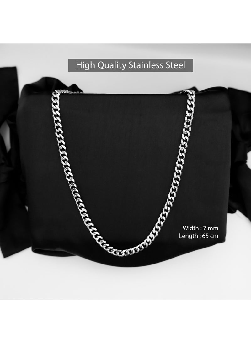 mjuhurat - Stainless silver chain 7 mm 65 cm - Image 1