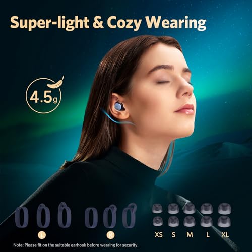 EarFun Free Pro 3 Noise Cancellation Earbuds, Hi-Res Audio Wireless Certification, Snapdragon Sound, Qualcomm aptX™Adaptive, 6 Mics ENC, Cozy Fit TWS Earbuds Bluetooth Wireless, Multipoint, Navy Blue - Image 4