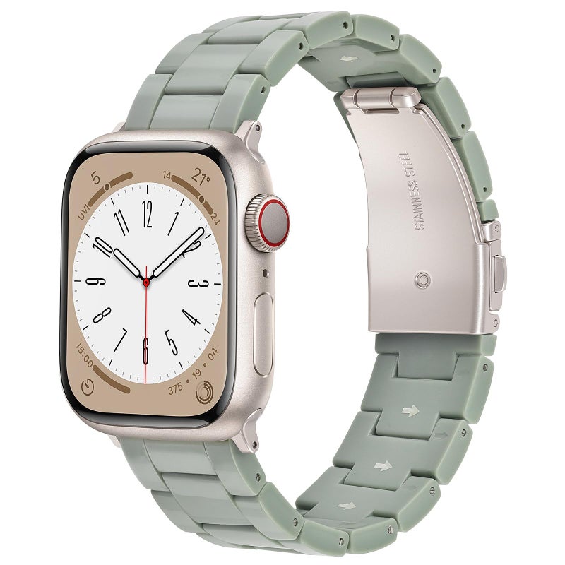 V-MORO Resin Bands Compatible with Apple Watch Series 11/10/9/8/7 Band 40/41/42mm Women men Lightweight Fashion Strap Bracelet with Starlight Buckle for iwatch Series SE/6/5/4/3/2/1(Cactus,38/40/41/42mm) - Image 1