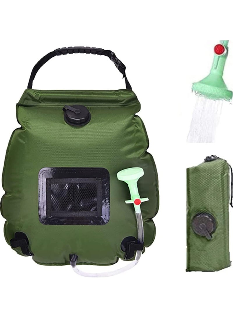 Rock Pow Shower Bag 5 Gallons/20L Portable Camping Shower Bag Solar Bath Bags with Removable Hose and On-Off Switchable Shower Head for Summer Camping Beach Swimming Outdoor Traveling Hiking - Image 1