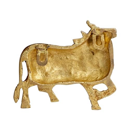 Kartique Brass Kamdhenu Cow Pair Wall Hanging Vastu Gau MATA Idol Height 4 Inch - Image 5