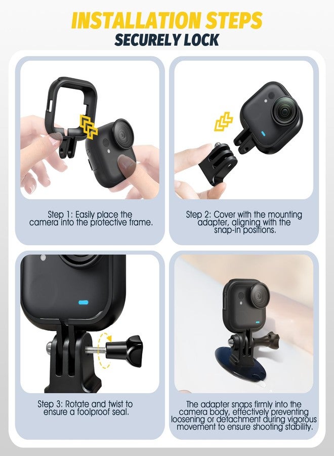 سكويشي واقي عدسة، إطار حماية لجسم كاميرا Insta360 GO Ultra، متوافق مع كاميرات الحركة للرياضات الخارجية وتصوير الفيديو أثناء السفر - Image 5
