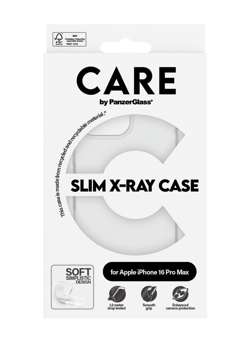 PanzerGlass حافظة الهاتف CARE من PanzerGlass® X-Ray لجهاز Apple iPhone 16 Pro Max شفافة، مختبرة للسقوط بارتفاع 1.2م، مصنوعة من البلاستيك المعاد تدويره، شحن لاسلكي، حماية معززة للكاميرا - Image 3