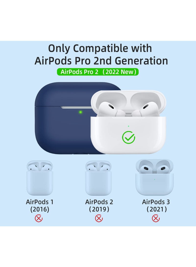 أنيوغرو حافظة سيليكون Anyong Airpods Pro 2، غطاء واقي ناعم مع قلم تنظيف، مقاوم للخدش والانزلاق، مصباح LED أمامي مرئي لأجهزة Apple Airpods Pro 2 Generation (2022) - Image 2